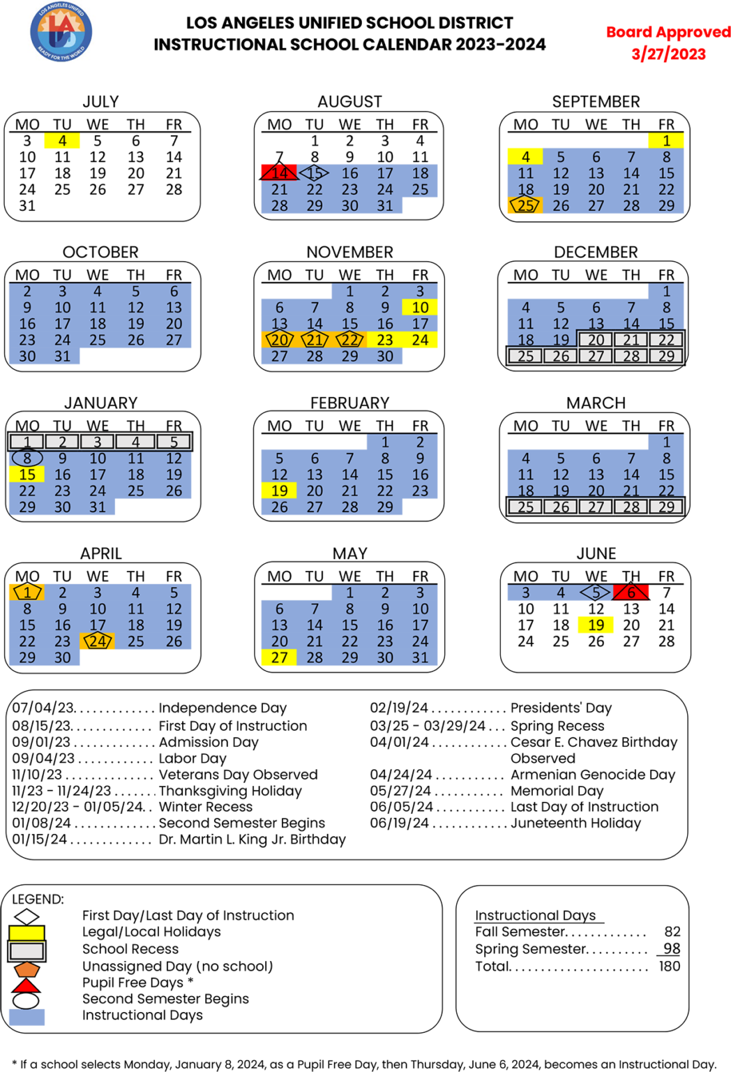 LAUSD Calendar For The 2023 24 School Year Key Dates And Holidays   LOS ANGELES UNIFIED SCHOOL DISTRICT INSTRUCTIONAL SCHOOL CALENDAR 2023 2024 1048x1536 